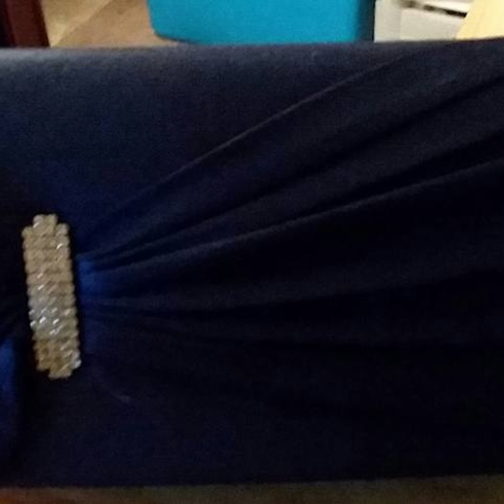 Blue evening clutch with Bling